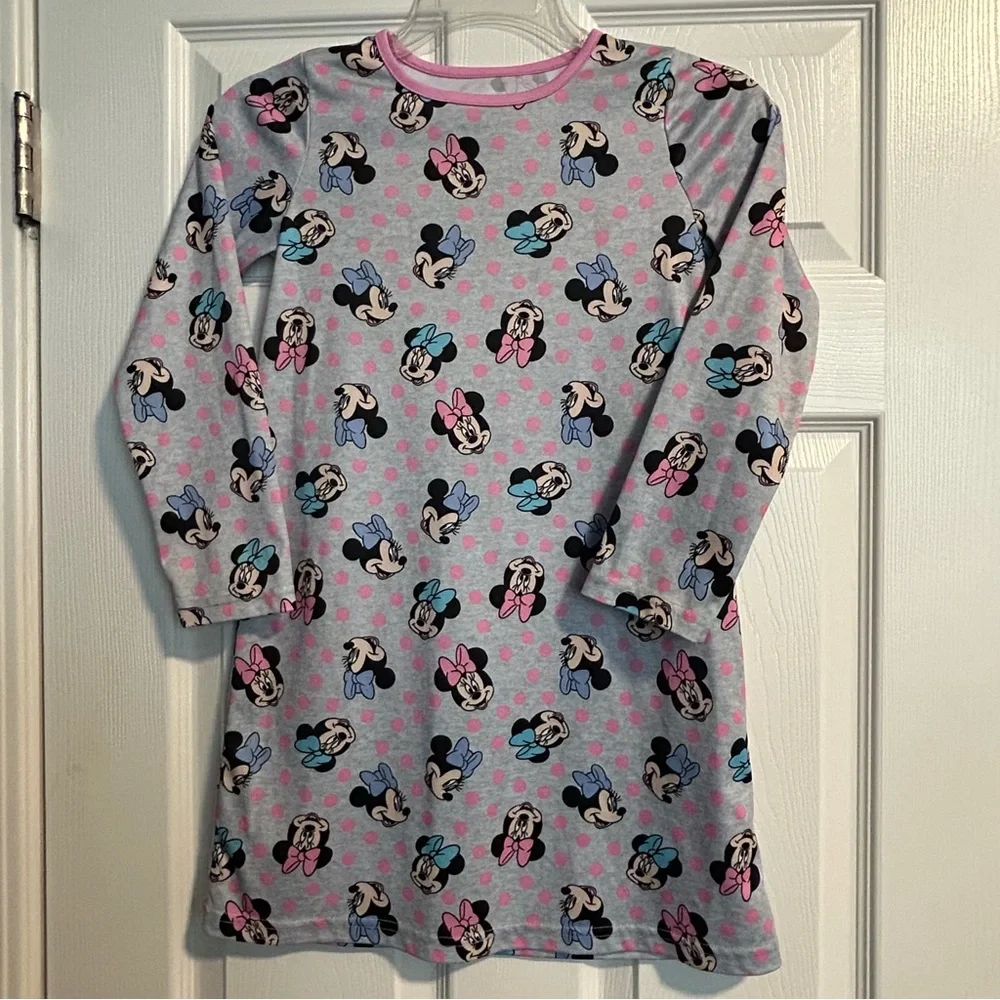 Disney‎ Minnie Mouse Girls’ Long Sleeve Nightgown Size 8 – Light Blue & Pink